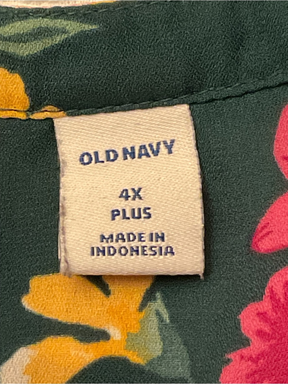 Old Navy Green Floral V-Neck Long Sleeve Tunic/Blouse 4X (30/32W) - Picture 4 of 4